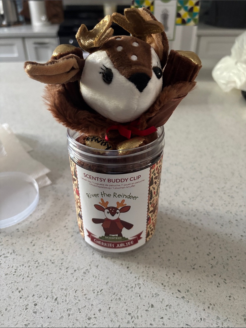 Scentsy Brown & Gold River Reindeer Buddy Clip